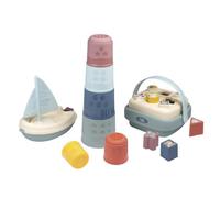 Smoby Little Coffret Eveil et Bain - Reconnaissance des Formes - Motricité - Magic Tower - Panier des Formes - Bateau à Voile - A Partir de 12 Mois - Fabrication Française