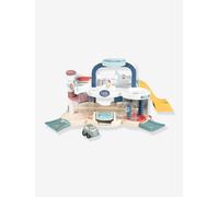 Smoby Garage jouet Little Premier – Station de lavage, ascenseur, héliport – 1 voiture incluse
