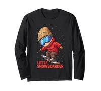 Little Snowboarder Kids Snowboarding Mountain Adventure Manche Longue