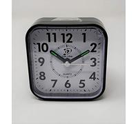 Little Star Réveil de voyage de forme carrée avec lumière, silencieux, sans tic-tac avec répétition et lumière, grands chiffres pour une lecture facile (JR-1154) (Noir)