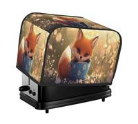 Little Teacup Fox Housse de grille-pain 2 tranches pour petits appareils de cuisine avec poches Protection contre la poussière et les traces de doigts