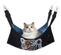 Little Tiger in Space Hamac pour chat avec sangles réglables et crochets en métal réversible double face