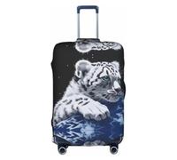 Little Tiger in Space Housse de protection pour valise, housse de bagage imprimée pour valise, housse de bagage amusante pour bagages de 45 à 81 cm, blanc, M