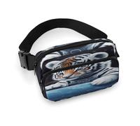 Little Tiger in Space Sac banane avec sangle réglable pour sports de plein air randonnée