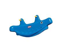 Little Tikes BaleineTeeter Totter - Jeu Actif pour les Enfants - Poignées facile à attrapper & Selle Stable et Sécurisée- Peut accueillir 3 enfants- Construction Durable - Bleu