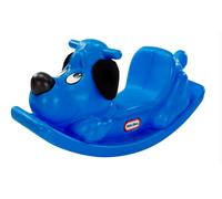 Little Tikes Cheval à bascule, jeu actif pour les tout-petits, poignées unidirectionnelles avec poignée et selle stable pour la sécurité, construction robuste, chien, bleu