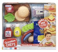 Little Tikes Creative Chefs Cheeseburger and Fries Kit - Livré avec Make It Mix et 22 Accessoires réalistes, Ensemble de Cuisine de Jeu, Non COMMESTIBLE, pour garçons et Filles de 3 Ans et Plus