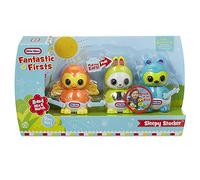 little tikes Fantastic Firsts Sleepy Stacker - Jouet Combinable 2 en 1 Fonction Sonore, Hochet et Jouet à Froisser - Convient aux Enfants à Partir de 6 Mois