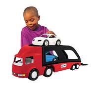 Little Tikes Grand camion porte-voitures - Camion de transport & deux voitures - Encourage les jeux actifs & créatifs, pour les enfants de 12 mois à 6 ans et +