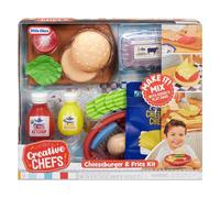 Little Tikes Creative Chefs Cheeseburger and Fries Kit - Livré avec Make It Mix et 22 Accessoires réalistes, Ensemble de Cuisine de Jeu, Non COMMESTIBLE, pour garçons et Filles de 3 Ans et Plus