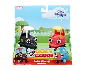little tikes Let's Go Cozy Coupe-2 Mini-véhicules Jeux de Table et de Sol-Contient 2 Voitures & des Effets de Changement de Couleur-3 Ans & +, 661273EUC