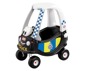 Little Tikes Macchina della Polizia Cozy Coupe - Gioco Cavalcabile con Clacson che Funziona Davvero, Interruttore di Accensione a Scatto & Tappo del Serbatoio