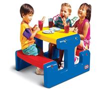 Little Tikes Table de Pique-nique (Primaire) - Jusqu'à 4 Places - Pour les Devoirs, les Projets et le Jeu - Couleurs Primaires