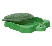 little tikes Turtle Sandbox - Bac à Sable Vert avec 4 Sièges Moulés, Fentes pour Parasol et Couvercle Amovible, pour Garçons et Filles de 1 à 6 Ans