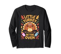 Little Turkey in The Oven Cute Thanksgiving Grossesse Reveal Manche Longue
