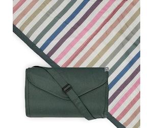 Little Unicorn Couverture Chroma Rugby à Rayures d'intérieur/extérieur | 100% Polyester | Résistante à l'eau | Simple à Nettoyer | Matériau Facile à Transporter | Bébés et Tout-Petits | Lavable en