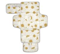 Little White Daisy Matelas à langer réutilisable avec poche en tissu imperméable pour fille et garçon Cambiador de pa?ales para Bebes