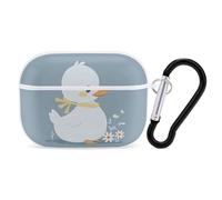 Little White Duck Coque pour AirPods Pro avec anneau porte-clés - Coque rigide en polycarbonate pour AirPods Pro 2e génération pour homme et femme - Facile à ouvrir - Style blanc