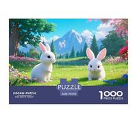 Little White Lapin 1000 Pieces Jigsaw Puzzles for Adults Challenging Game Stress Relieving Entertainment Cultivate The Spirit of Teamwork for Adults and Kids, Age 12 Years Up 70x50cm/1000pcs