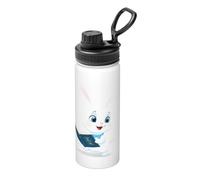 Little White Rabbit Reading Bouteille d'eau isotherme en vrac en acier inoxydable avec couvercle pour adultes Idéal pour un usage quotidien et les activités de plein air 532 ml