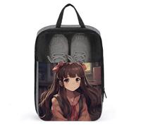 Little Woman in Anime Sac à chaussures pour voyage Sac à chaussures étanche Organiseur de chaussures avec fermeture éclair et poignée Sac à chaussures Pochette à chaussures de golf Sac à crampons