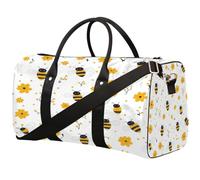 Little Yellow Flower Bee Sac de voyage pliable étanche avec bretelles