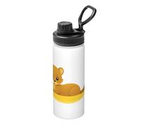 Little Yellow Weasel in The Cradle Bouteille d'eau isotherme en acier inoxydable avec couvercle pour adultes Idéal pour un usage quotidien et les activités de plein air 532 ml