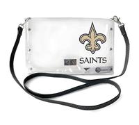 Littlearth Femme NFL Clear Envelope Purse with Black Fashion Strap Stadium Friendly Pochette Transparente avec chaîne en métal et Logo, Couleur de l'équipe, Taille Unique