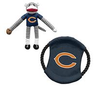 Littlearth NFL Chicago Bears Ensemble de jouets pour animaux domestiques Singe et disque volant