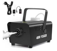 Littleboyny Machine à fumée 400 W - Mini fog - Avec 2 télécommandes filaires et sans fil - Pour DJ, discothèque, Halloween, mariages, Noël