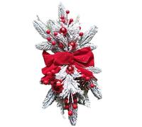 LITTLECANDLE Couronne de Noël Pendentifs Couronne d'escalier avec atmosphère rouge clair Guirlande décorative Maison Porte Fenêtre Décoration Fournitures de fête