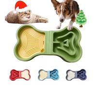 LittleEdenOutpost Bone Gamelle d'alimentation lente pour chiens et chats - Tapis à lécher et gamelle d'eau 2 en 1 avec 6 coussinets antidérapants, gamelle en polypropylène et silicone de qualité