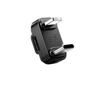 Littlefixer Adaptateur convertisseur OTG en forme de U compatible avec DJI Mic 3 Mic 2 et DJI Mic mini (USB C mâle vers Lightning mâle avec chargement)