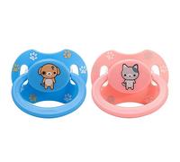 Littleforbig ABDL Bigshield Generation 2 Adult Baby Sized Pacifier Dummy for Adult Babies - Pink Kitty and Blue Puppy