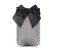 LittleForBig Bas de cheville en résille avec nœud pour femme, taille unique