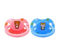 LittleForBig Bigshield Génération-II Ensemble de imprimées Sucette Taille Adulte - Renard bleu et ours en peluche rose
