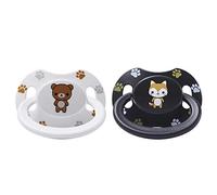 LittleForBig Bigshield Génération-II Ensemble de imprimées Sucette Taille Adulte - Renard Noir et ours en peluche Blanc