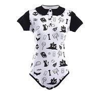 LittleForBig body bébé pour les adultes amoureux des couches (ABDL) barboteuse avec une ouverture à l’entrejambe comme pyjama-Halloween XS