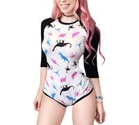 LittleForBig body bébé pour les adultes amoureux des couches (ABDL) barboteuse avec une ouverture à l’entrejambe comme pyjama-dinosaures baseball Reglan manches L