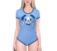 LittleForBig Bodysuit en jersey tout-en-un - Petit Bodysuit bleu tout doux avec motif chiot pur, bleu, S