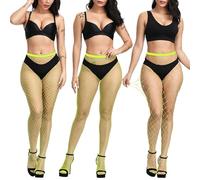 LittleForBig Collants à Taille Haute avec Chaussettes en Maille - Lot de 3 Paires, jaune, Taille unique