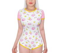 LittleForBig Coton Body Onesie Pyjamas Bodysuit - Col Ras du Cou Baby Sleepytime Body Rose XS