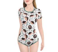 LittleForBig Coton Body Onesie pyjamas Bodysuit - Hedgehugs Body Vert XXXL