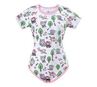 LittleForBig Coton Body Onesie Pyjamas Bodysuit - Petit Rouge & Loup Body Rose M