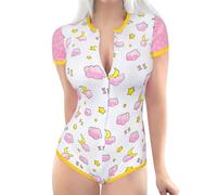 LittleForBig Coton Body Onesie Pyjamas Bouton sur le devant Bodysuit - Bébé Sleepytime Rose XL