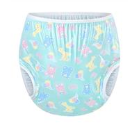 LittleForBig Couvre-couche en Plastique Adulte Lavable, Réutilisable et Étanche à Enfiler - Motif Complet Baby Parade Vert XL