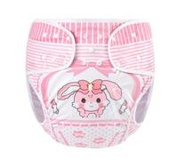 LittleForBig Couvre-Couches En Tissu Pour Adultes Lavable Réglable Réutilisable Imperméable - Baby Usagi Rose S
