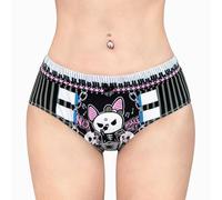 LittleForBig Culotte douce et soyeuse pour femme - Culotte hipster confortable - Babydoll Bella Goth Brat « Oopsie », Noir , XS