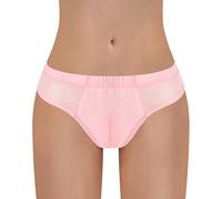 LittleForBig Culotte gainante respirante - Culotte brésilienne - Lisse et soyeuse - En maille - Bout camel - Gaine gainante - Culotte gainante - Pour crossdresser, transgenre, Rose, 4XL