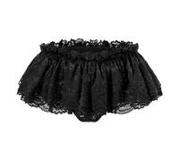 LittleForBig Culotte hipster pour homme - Sissy - Jupe froncée - Tanga - Culotte moulante pour crossdresser - Transgenre, Noir , 4XL